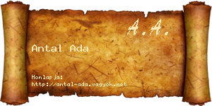 Antal Ada névjegykártya